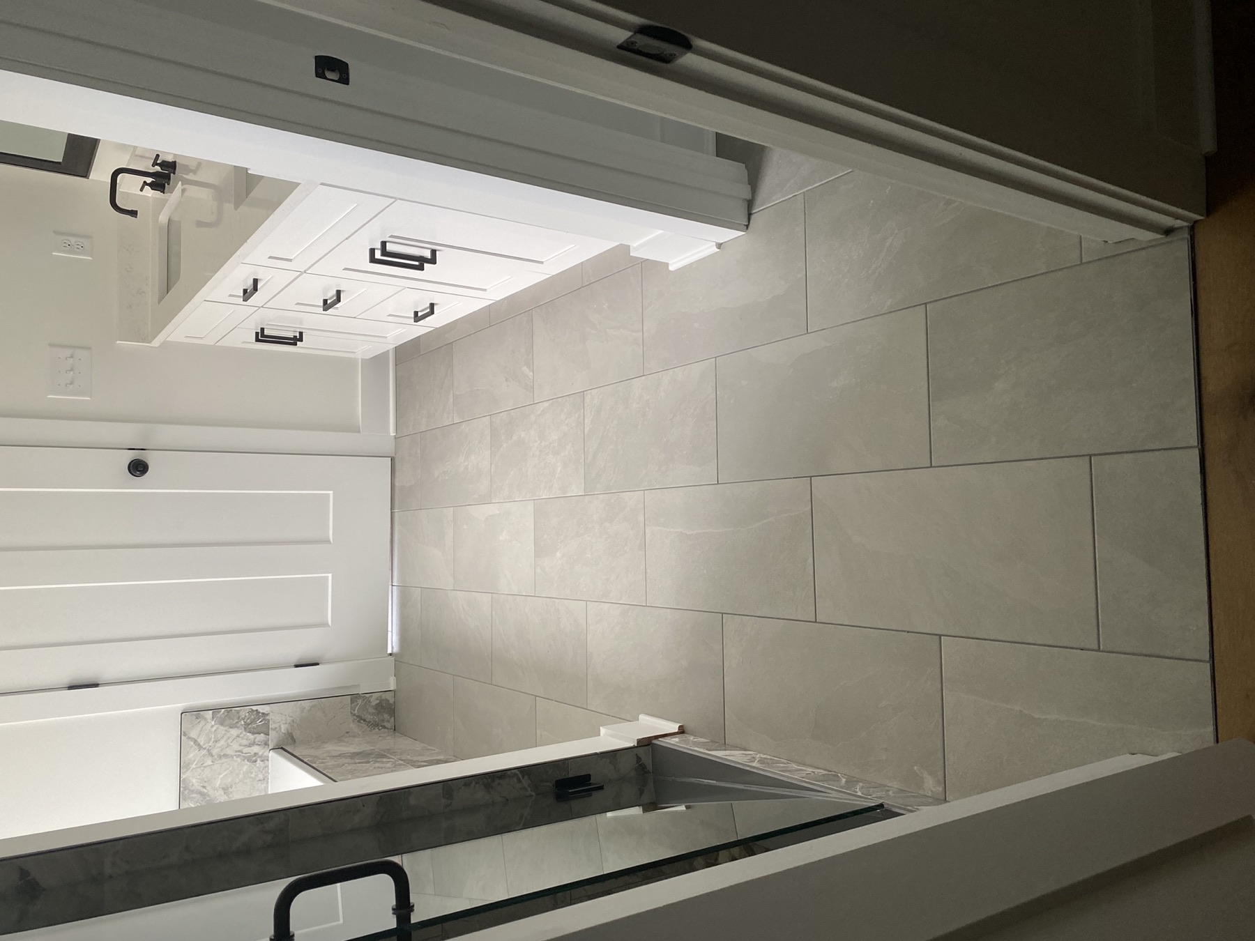 Bathroom remodel · floor tile & vanity