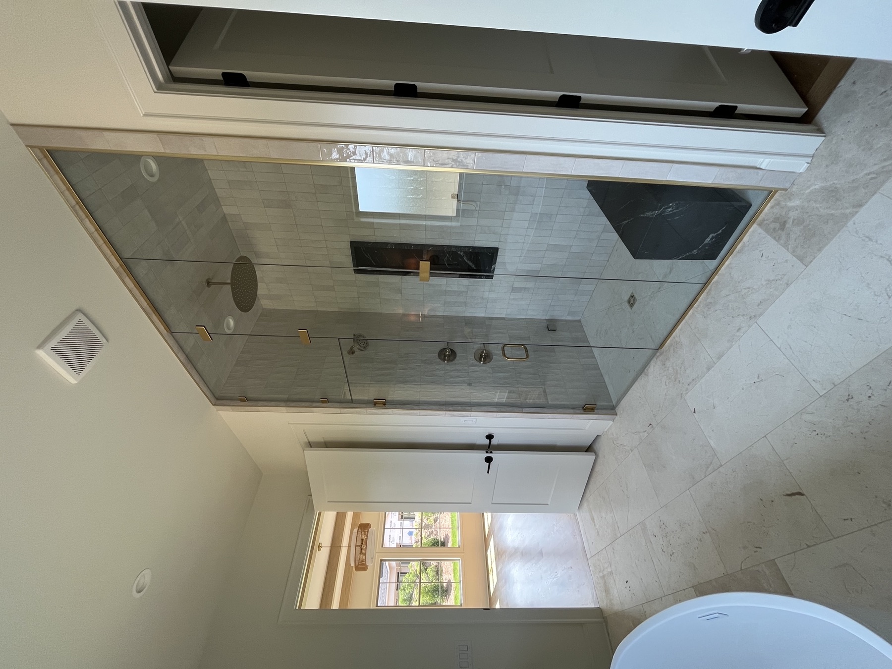 Master bath · glass shower & soaking tub